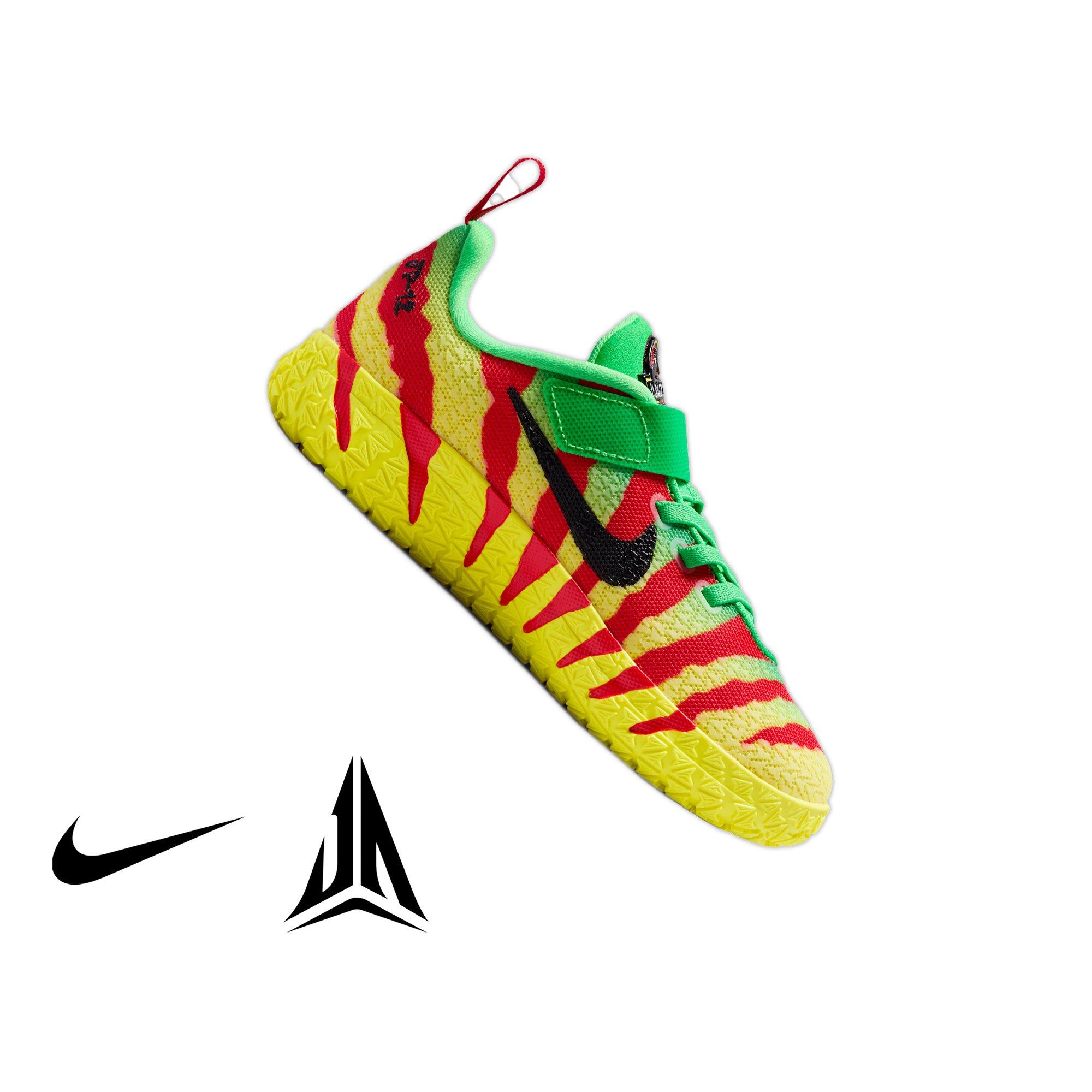 Nike Ja 3 "Explorer" Preschool Kids' Basketball Shoe - GREEN/RED/YELLOW/BLACK